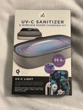 UV-C Sanitizer & Wireless Charger Kit - Gray